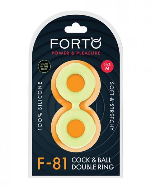 Forto Male Sex Toys Forto F 81 47mm Double Ring Liquid Silicone Cock Ring Glow In The Dark