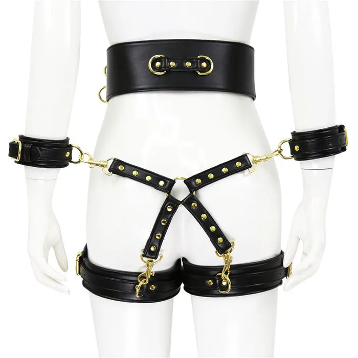 GAINIAN Couples BDSM Sexy Harness Handcuffs Leg Restraints Bondage Belt Kit
