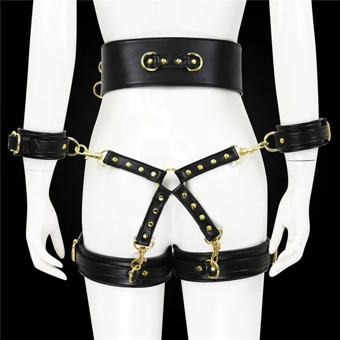 GAINIAN Couples BDSM Sexy Harness Handcuffs Leg Restraints Bondage Belt Kit