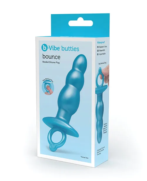 BVibe Butties Bounce Beaded Tapered Plug Blue Cotr INC Anal