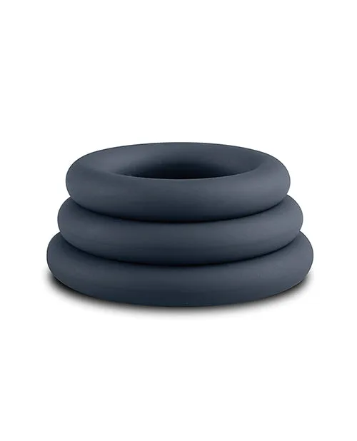Boners 3 Pc Cock Ring Set Black Onedc Anal