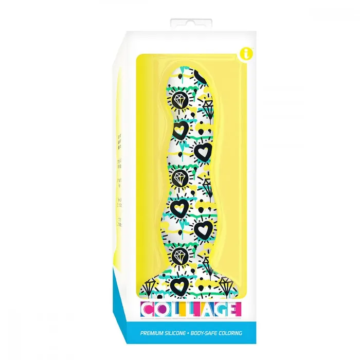 Icon Brands Dildos Collage Diamonds Hearts Curvy Silicone Dildo Icon Brands Dildos Collage Diamonds Hearts Curvy Silicone Dildo