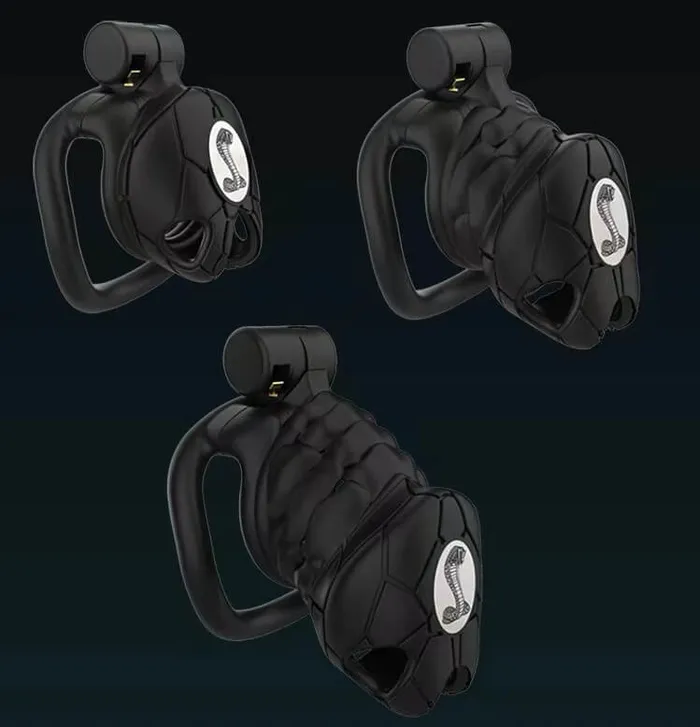 CHASTITY CAGE CO Male Sex Toys New 80 Cobra Chastity Device With 4 Rings
