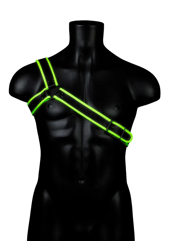 Gladiator Harness LargeXlarge Glow In The Dark Shots Ouch Female Sex Toys