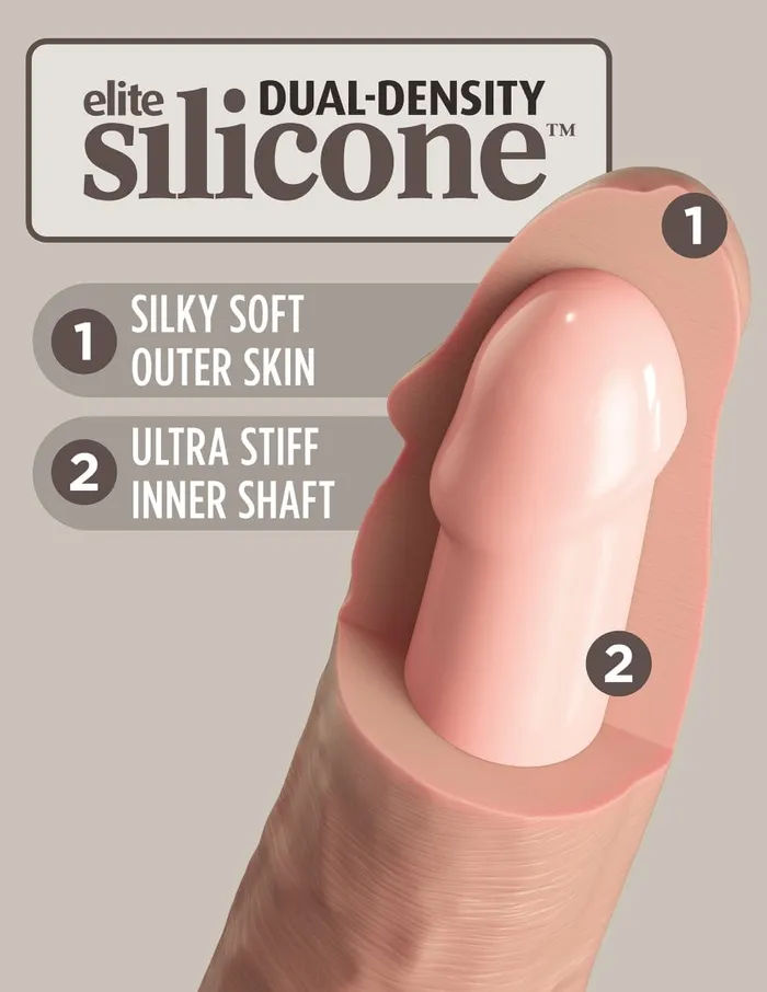 Jal Enterprises Female Sex Toys King Cock Elite 6 Dual Density Silicone Dildo