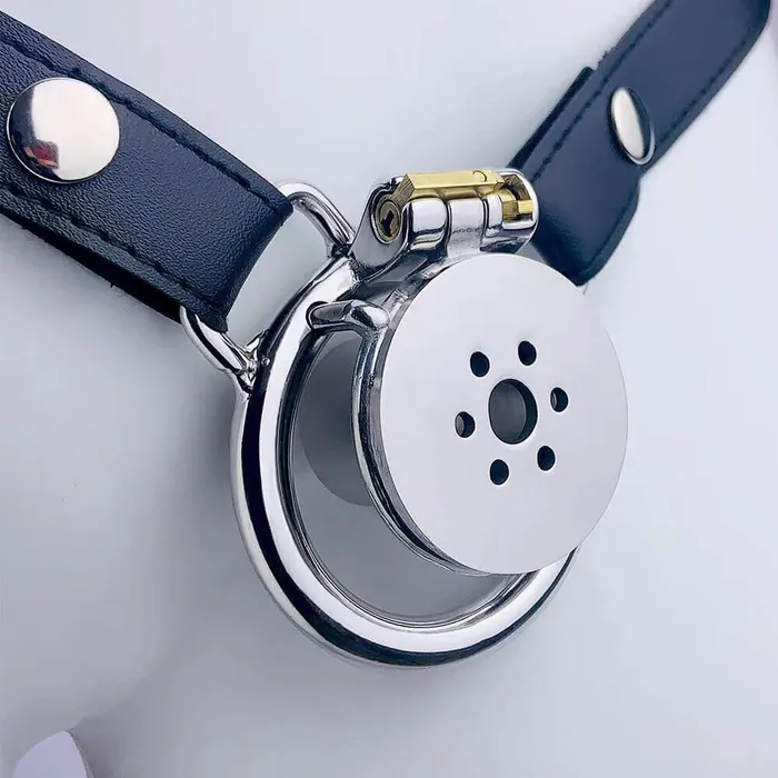 Male Sex Toys CHASTITY CAGE CO Negative Underlock Inverted Chastity Cage With Belt
