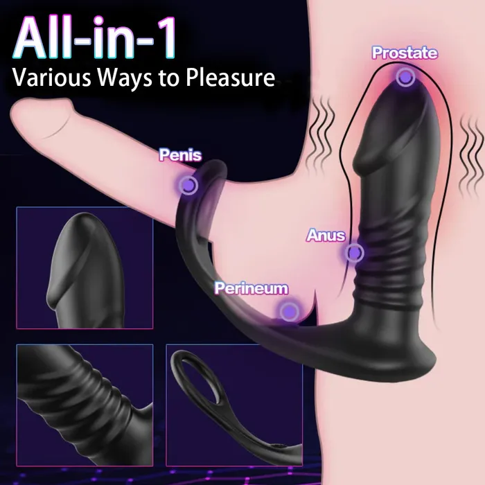 Male Sex Toys QUTOYS QUTOYS 10 Thrilling Vibration 3 Thrusting Silicone Cock Ring Anal Vibrator Male Sex Toys QUTOYS QUTOYS 10 Thrilling Vibration 3 Thrusting Silicone Cock Ring Anal Vibrator