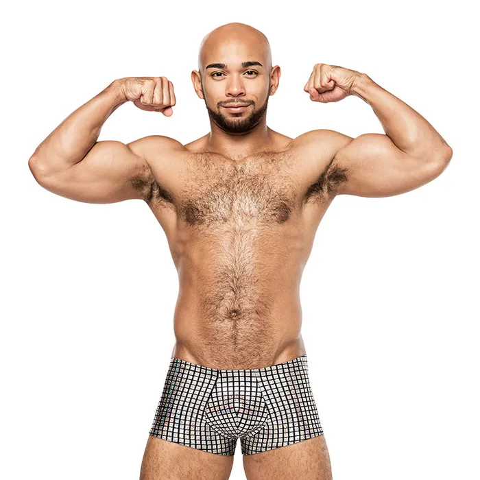 Mp Disco Desire Mini Short Blacksilv Xl Male Power Vibrators