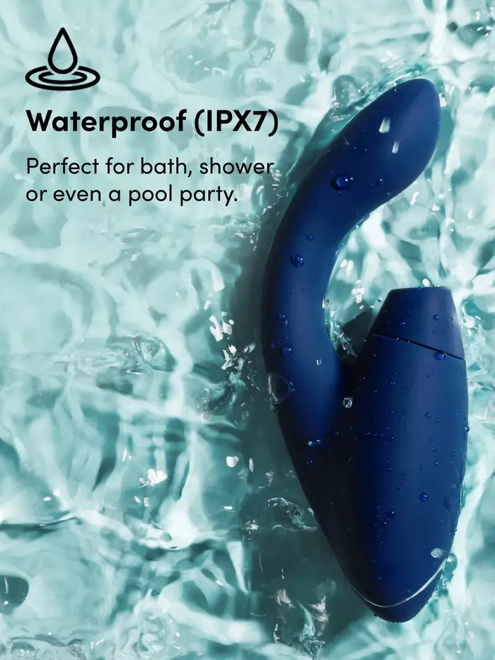 Womanizer DUO Two 8 inch GSpot Rabbit Vibrator with Pleasure Air Clitoral Suction Stimulator WOMANIZER Female Sex Toys