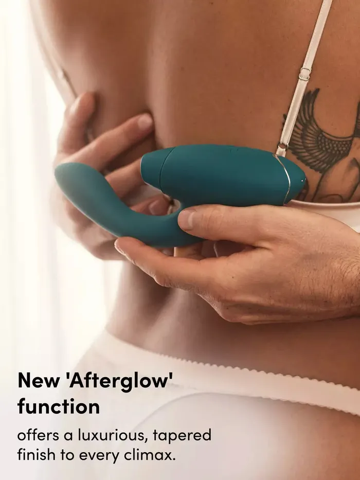 Womanizer DUO Two 8 inch GSpot Rabbit Vibrator with Pleasure Air Clitoral Suction Stimulator WOMANIZER Female Sex Toys