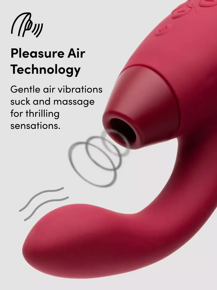 Womanizer DUO Two 8 inch GSpot Rabbit Vibrator with Pleasure Air Clitoral Suction Stimulator WOMANIZER Female Sex Toys