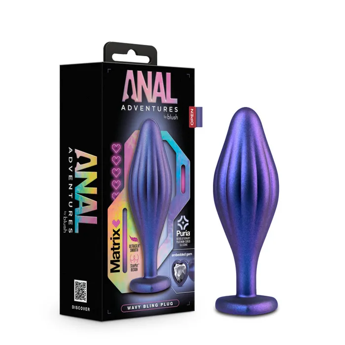 Blush Anal Anal Adventures Matrix Wavy Bling Plug Sapphire