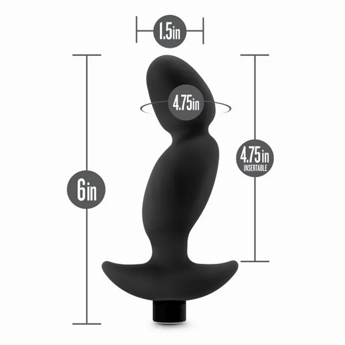 Blush Novelties Male Sex Toys Anal Adventures Platinum Silicone Vibrating Prostate Massager 04Black