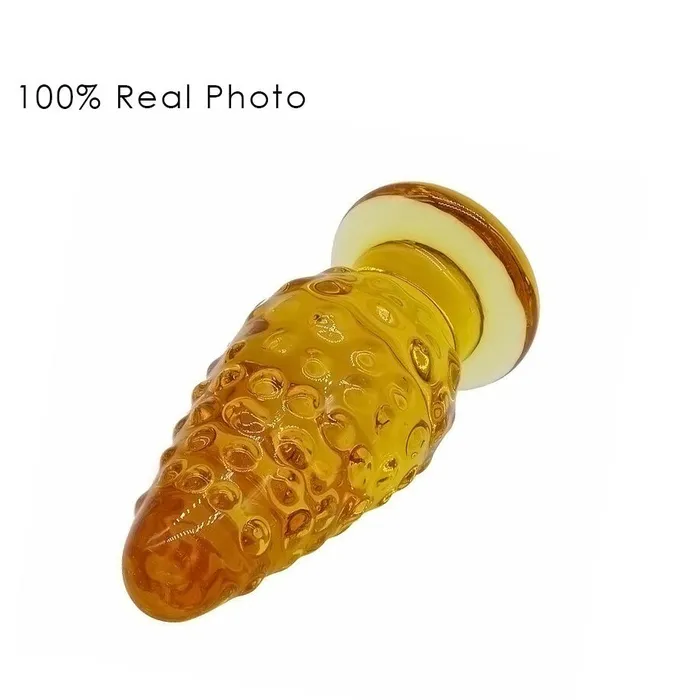 EVEs SECRETS Anal 3pcsSet Adult Anal Plug Toys Dildo Yellow Glass Butt Plug Women Sex Toy