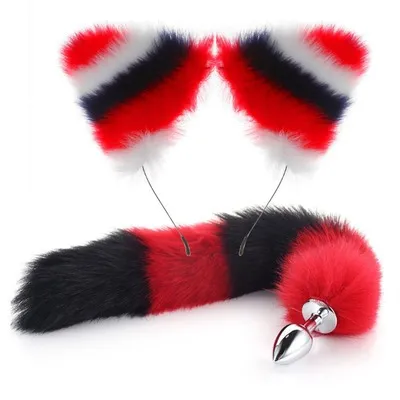 EVEs SECRETS Fox Tail Anal Plug with Headband in Different Color Options Metal Sex Toys for Erotic Cosplay Male Sex Toys EVEs SECRETS Fox Tail Anal Plug with Headband in Different Color Options Metal Sex Toys for Erotic Cosplay Male Sex Toys