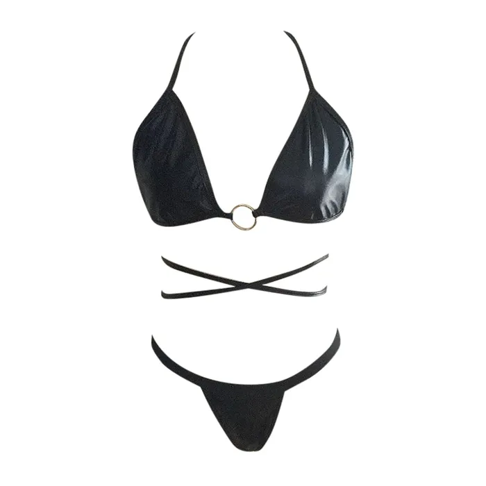 Intimate PU Leather Lingerie for Ladies Womens Erotic Underwear Sets Black Sexy Bodysuit EVEs SECRETS Anal
