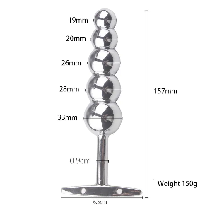 JOYGASMS Anal JOYGASMS Pure Stainless Steel Beaded Graduated Anal Beads Butt Plug