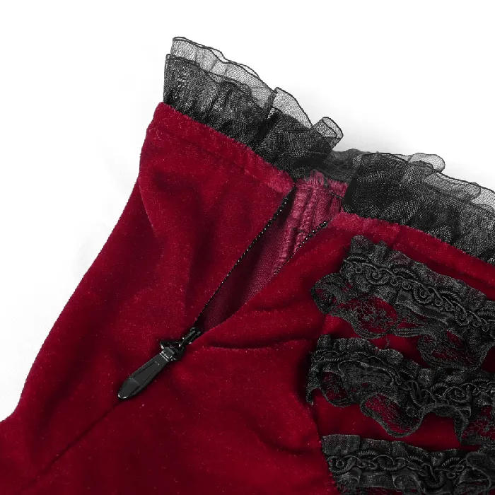 Male Sex Toys EVEs SECRETS Elegant Burgundy Gothic Lolita Dress with Shoulder Straps