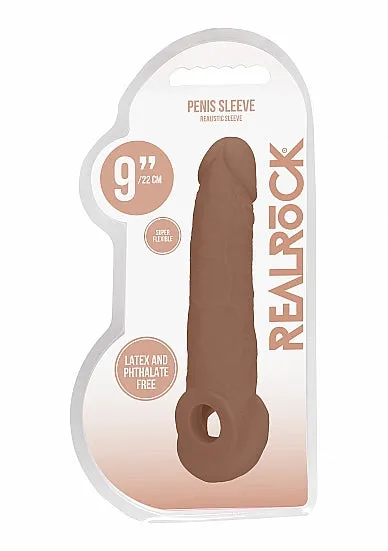 REALROCK 9 INCH PENIS SLEEVE SHOTS Male Sex Toys