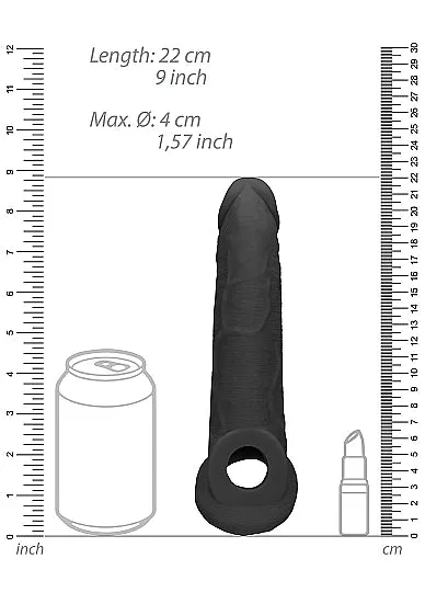 REALROCK 9 INCH PENIS SLEEVE SHOTS Male Sex Toys