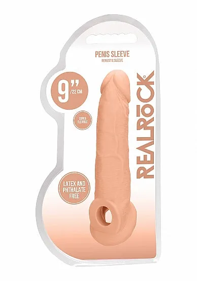 REALROCK 9 INCH PENIS SLEEVE SHOTS Male Sex Toys