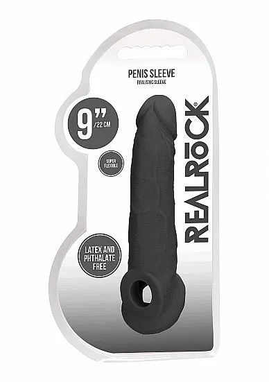 REALROCK 9 INCH PENIS SLEEVE SHOTS Male Sex Toys