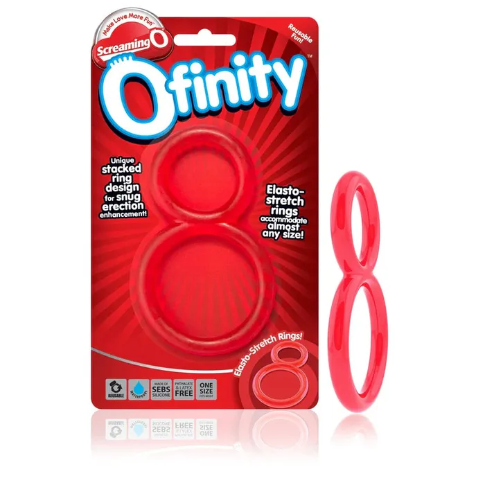 Screaming O OFINITY Stretchy Double Cock and Ball Ring Red Screaming O Male Sex Toys Screaming O OFINITY Stretchy Double Cock and Ball Ring Red Screaming O Male Sex Toys