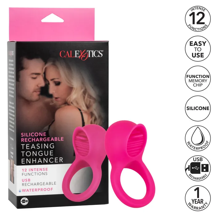 Female Sex Toys CalExotics Silicone Rechargeable Teasing Tongue Enhancer