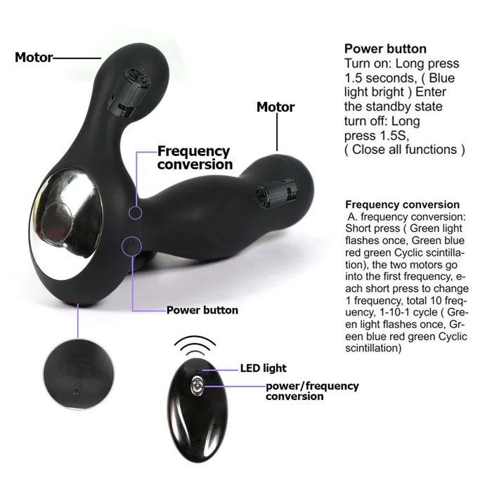 Male Sex Toys HEXHER Remote Control Anal Plugin