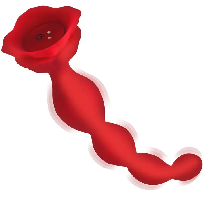 9x Beaded Bloom Silicone Rose Vibrator XR Brands Female Sex Toys