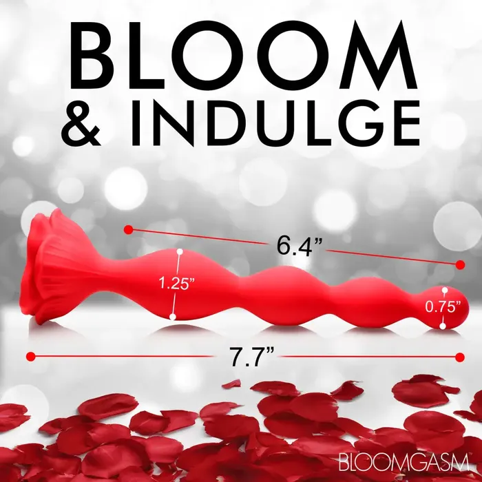 9x Beaded Bloom Silicone Rose Vibrator XR Brands Female Sex Toys