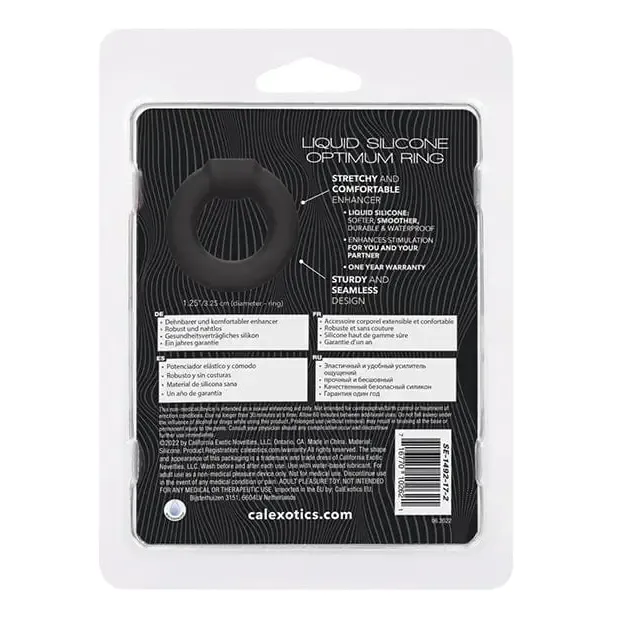 Alpha Liquid Silicone Optimum Ring Black CalExotics Male Sex Toys Alpha Liquid Silicone Optimum Ring Black CalExotics Male Sex Toys