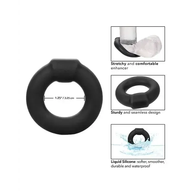 Alpha Liquid Silicone Optimum Ring Black CalExotics Male Sex Toys Alpha Liquid Silicone Optimum Ring Black CalExotics Male Sex Toys