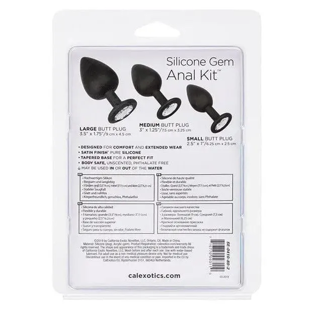 Anal CalExotics Silicone Gem Anal Kit Black