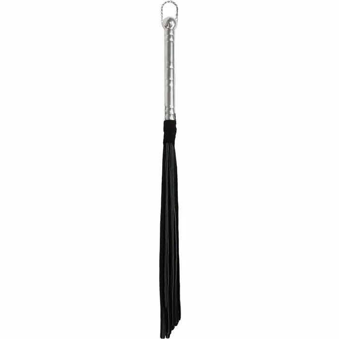 Anal Punishment Punishment Black Whip with Silver Handle