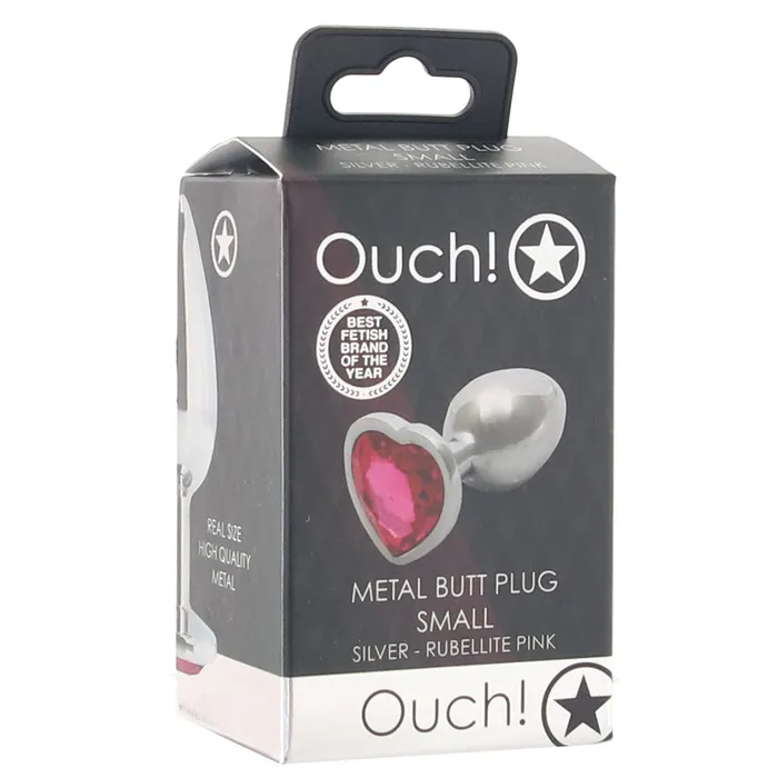 Anal Shots Toys Ouch Pink Heart Gem Plug in Small Anal Shots Toys Ouch Pink Heart Gem Plug in Small
