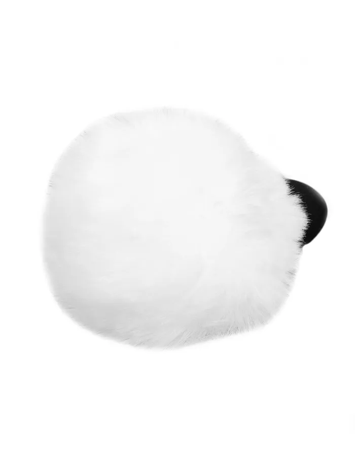 Anal Small Black Butt Plug with White Tail HonourSkintwocom