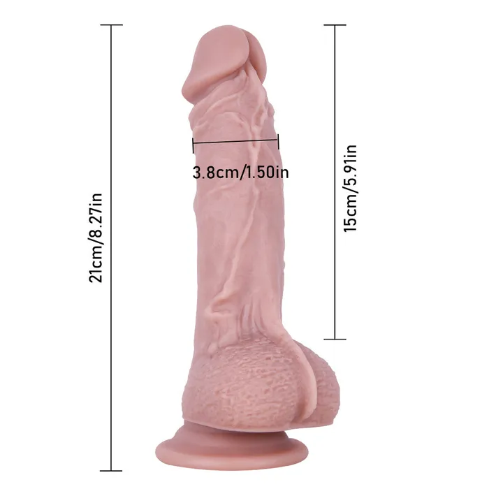 B116 Ultra Realistic Liquid Silicone Suction Cup Dildo with Raised Veins 83 Inch Modi Female Sex Toys