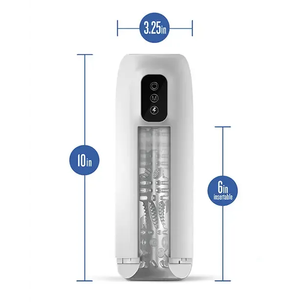 Blush Blush M for Men Robo Bator Powered Vibrating Stroker White Male Sex Toys