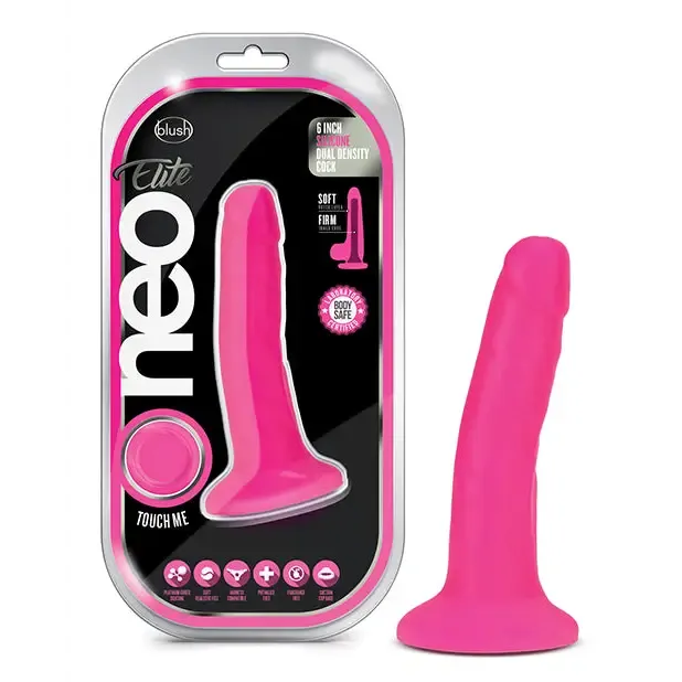 Blush Neo Elite 6 in Silicone Dual Density Dildo with Suction Cup Neon Blue Blush Female Sex Toys Blush Neo Elite 6 in Silicone Dual Density Dildo with Suction Cup Neon Blue Blush Female Sex Toys