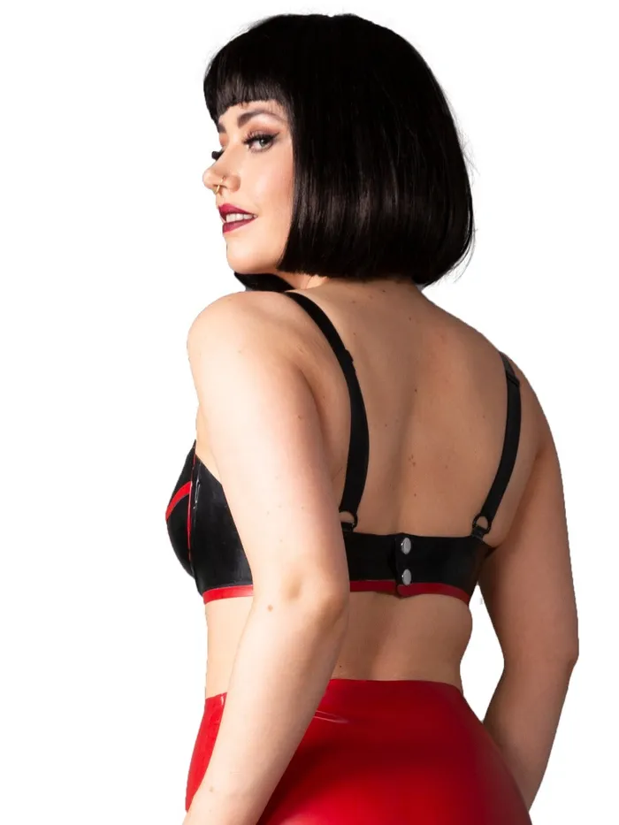 Bordello Latex Bra in Black Red HonourSkintwocom Anal