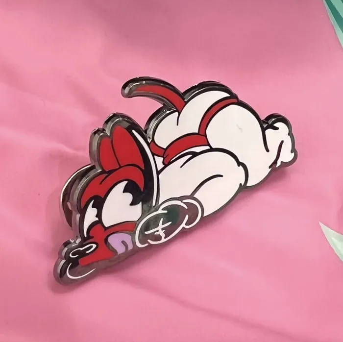 Butt Wag Dog Enamel Pin James Newland Illustration Anal