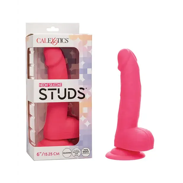 California Exotic Novelties Dildos Silicone Studs Neon 6 Dildo