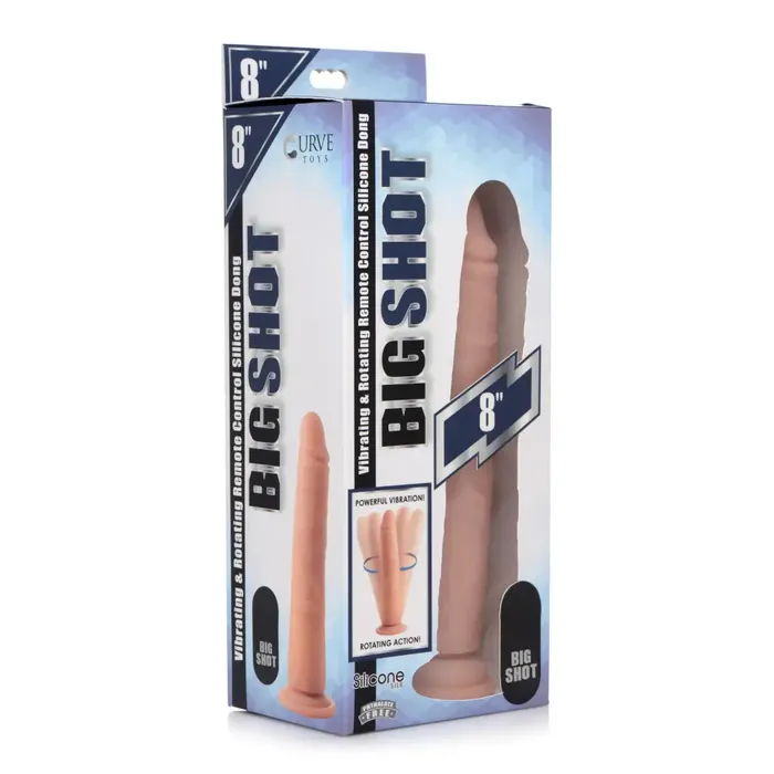 Curve Toys Anal Vibrating And Rotating Remote Control Silicone Dildo 8 Inch