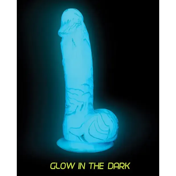 Dildos BMS Enterprises Addiction Luke Glow in the Dark 75 Dildo Blue