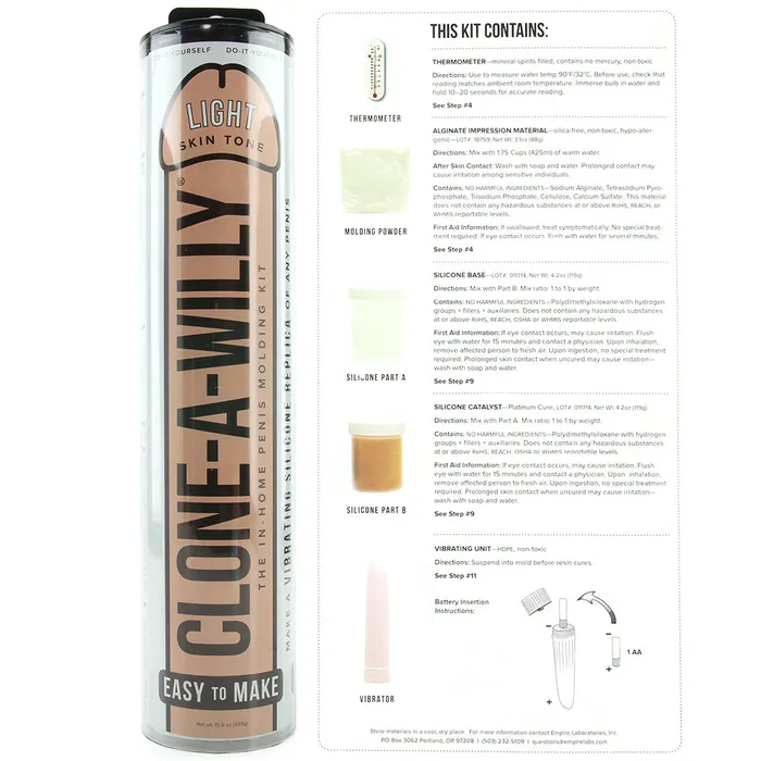 Female Sex Toys Empire Labs CloneAWilly Vibrator Kit in Light