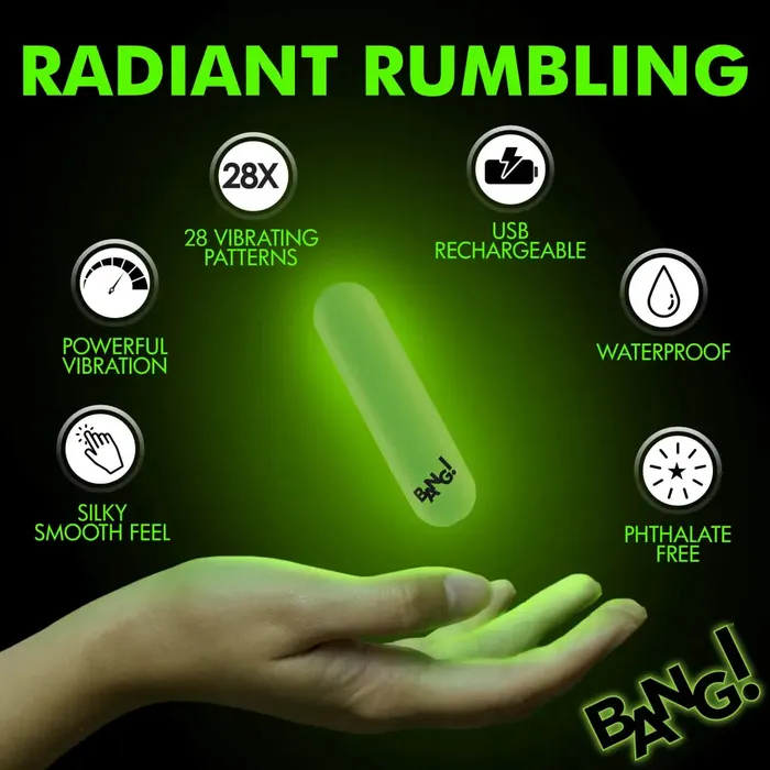 Female Sex Toys XR Brands Glowinthedark Silicone Bullet