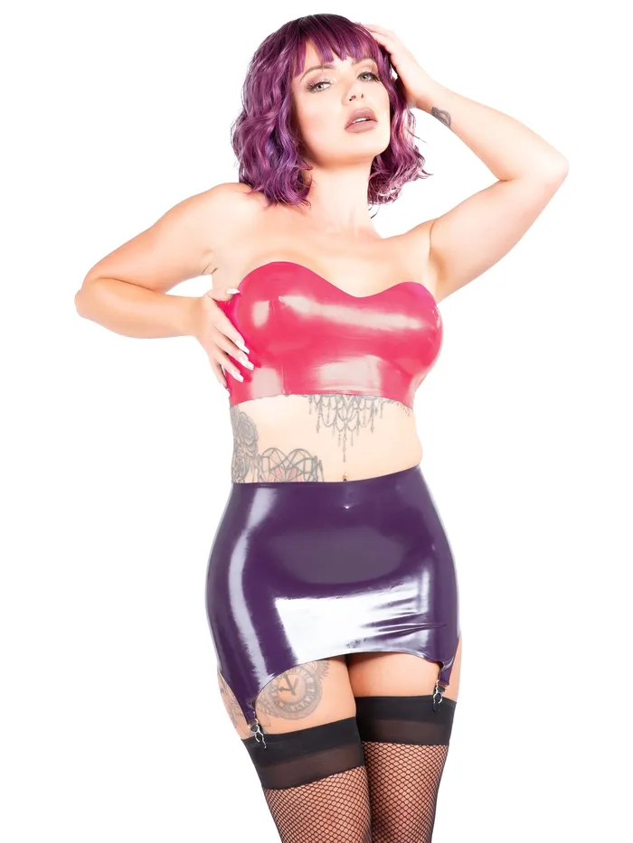 HonourSkintwocom Latex Bandeau Bra in Vibrant Pink Vibrators