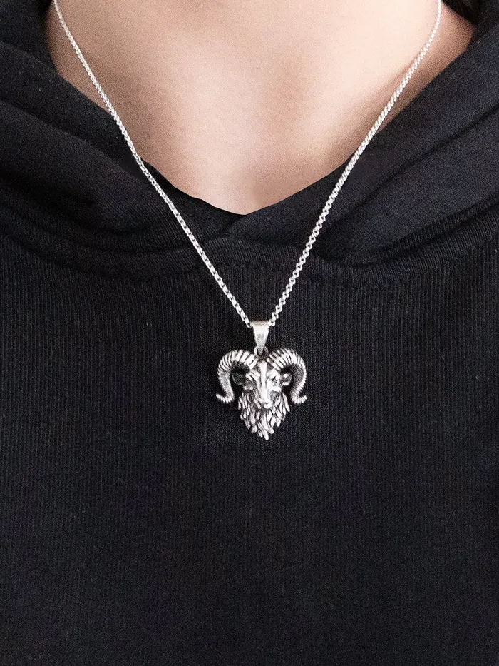 HonourSkintwocom Male Sex Toys Horned Rams Head Pendant with Chain