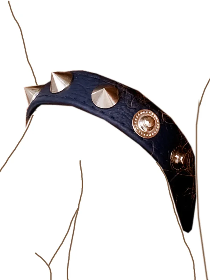 HonourSkintwocom Male Sex Toys Leather Cock Ball Strap with Studs